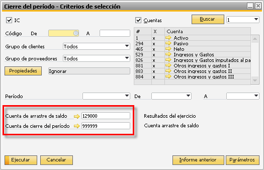 Cierre del per&iacute;odo contable en SAP Business One paso 2